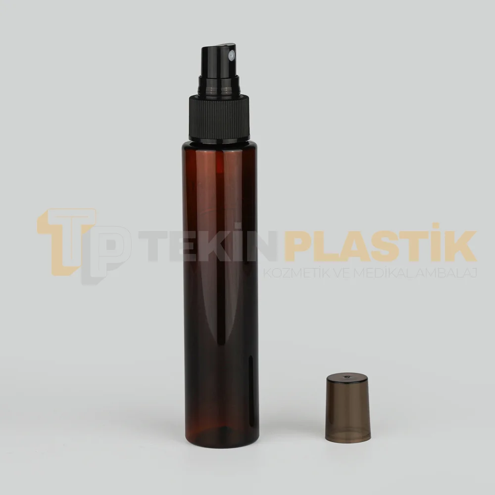 100 ML Toptan Boş Sert Plastik Şişe Amber Renk Siyah Mist Spreyli 100 ML Toptan Boş Sert Plastik Şişe Amber Renk Siyah Mist Spreyli
