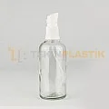 100 ML Toptan Şeffaf Cam Dropper Şişe Beyaz Losyon Serum Pompalı
