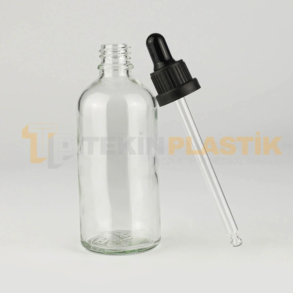 100 ML Toptan Şeffaf Cam Damlalıklı Dropper Şişe Siyah Plastik Kilitli Kapaklı Takım 100 ML Toptan Şeffaf Cam Damlalıklı Dropper Şişe Siyah Plastik Kilitli Kapaklı Takım