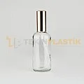 100 ML Toptan Şeffaf Cam Dropper Şişe Metal Gold Kaplama Sprey Takım 100 ML Toptan Şeffaf Cam Dropper Şişe Metal Gold Kaplama Sprey Takım