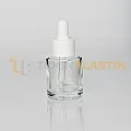 20 ml Toptan Premium Cam Damlalıklı Dropper Şişe Beyaz Damlalık Takımlı