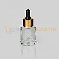20 ml Toptan Premium Cam Damlalıklı Dropper Şişe Metal Gold Siyah Damlalık Takımlı