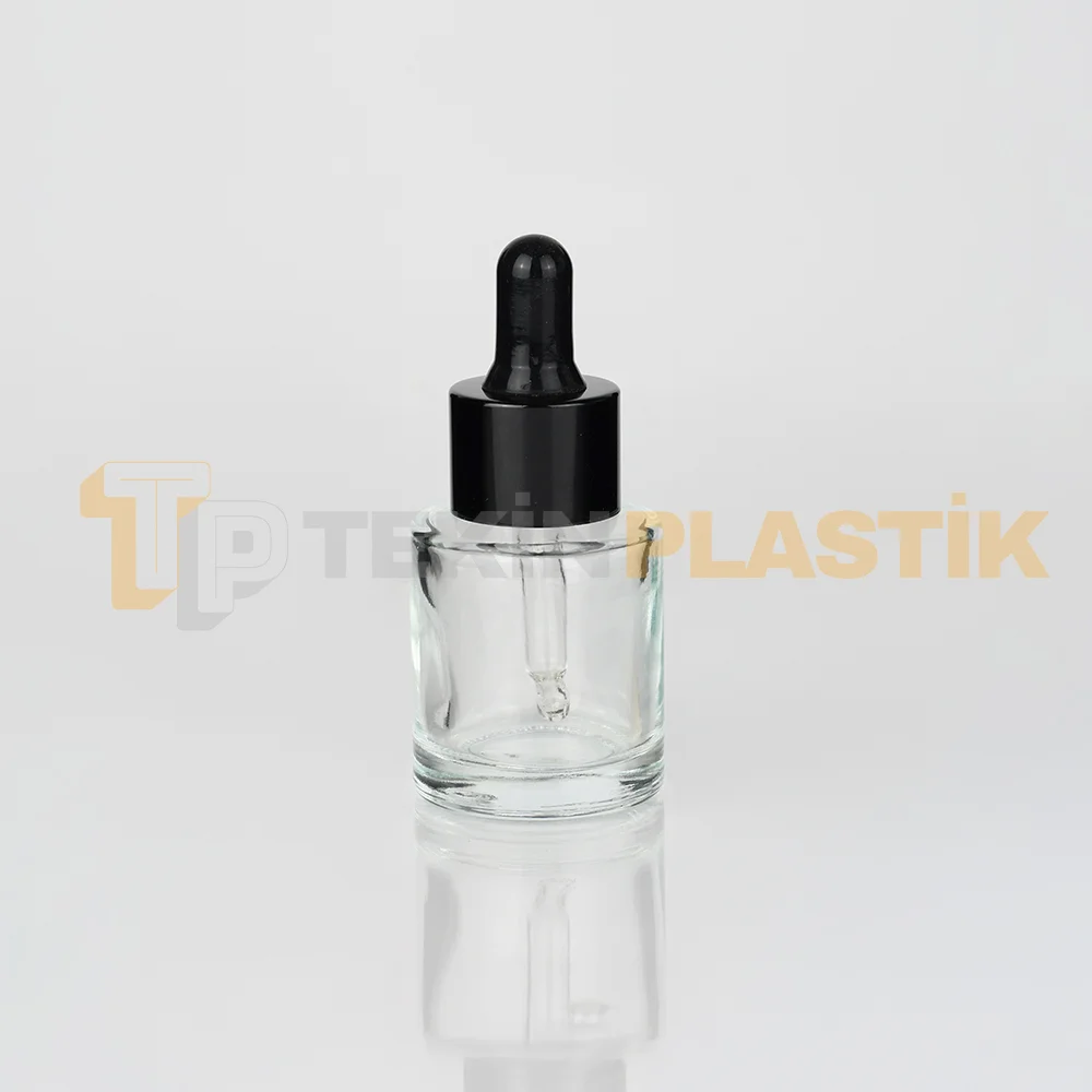 20 ml Toptan Premium Cam Damlalıklı Dropper Şişe Metal Siyah Damlalık Takımlı