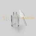 30 ml Toptan Premium Cam Damlalıklı Dropper Şişe Beyaz Damlalık Takımlı