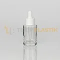 30 ml Toptan Premium Cam Damlalıklı Dropper Şişe Beyaz Damlalık Takımlı