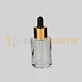 30 ml Toptan Premium Cam Damlalıklı Dropper Şişe Metal Gold Siyah Damlalık Takımlı