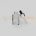 30 ml Toptan Premium Cam Damlalıklı Dropper Şişe Metal Gümüş Siyah Damlalık Takımlı