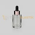 30 ml Toptan Premium Cam Damlalıklı Dropper Şişe Metal Rose Gold Siyah Damlalık Takımlı