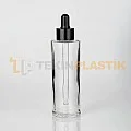 90 ml Toptan Premium Cam Damlalıklı Dropper Şişe Metal Siyah Damlalık Takımlı