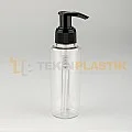 100 ML Toptan Silindir Şeffaf Boş Plastik Pet Şişe Siyah Sıvı Sabun Pompalı