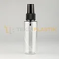 100 ML Toptan Silindir Şeffaf Boş Plastik Pet Şişe Siyah Spreyli