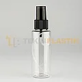 100 ML Toptan Silindir Şeffaf Boş Plastik Pet Şişe Siyah Spreyli