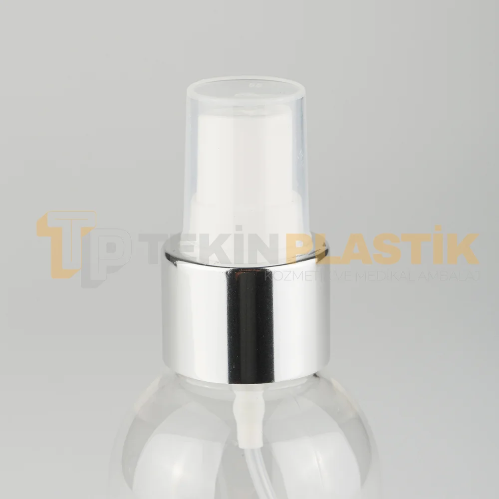 100 ML Pet Şişe Gümüş Beyaz Parmak Spreyli
