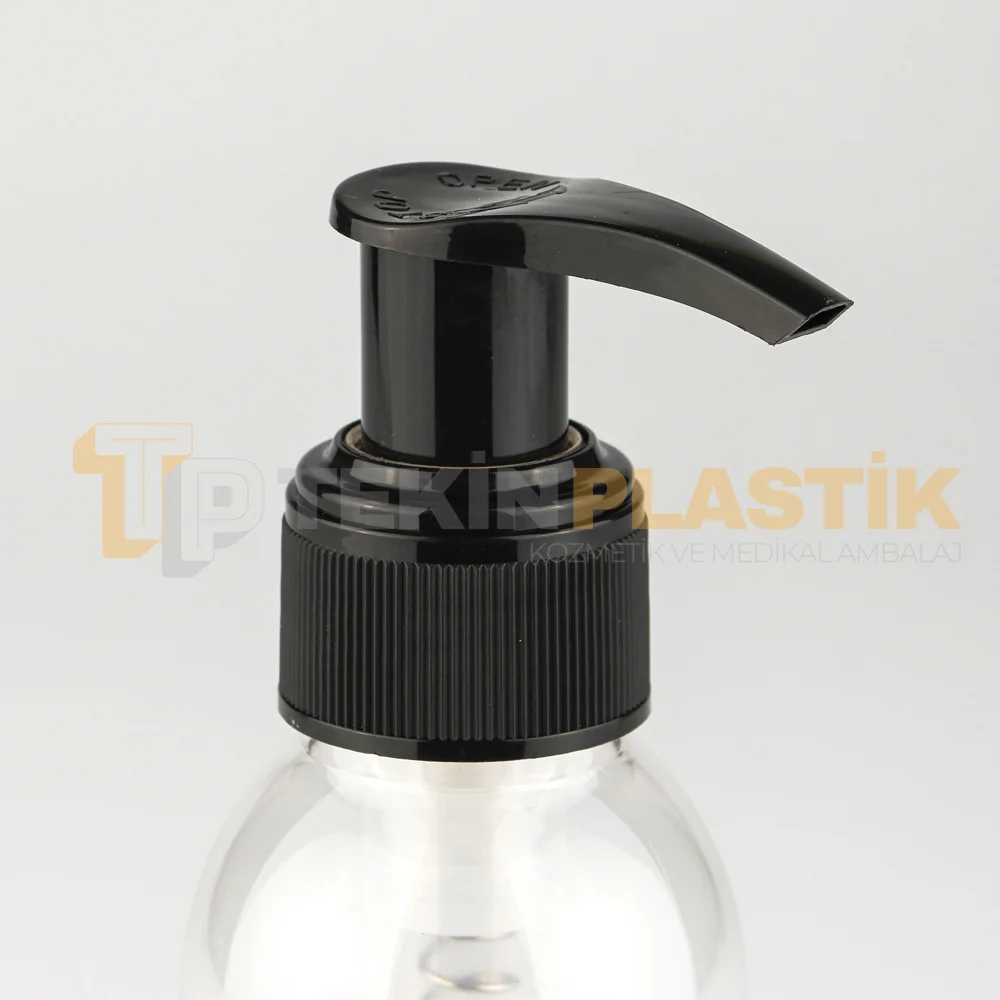 100 ML Toptan Boş Tombul Model Plastik Şişe Siyah Sıvı Sabun Pompalı