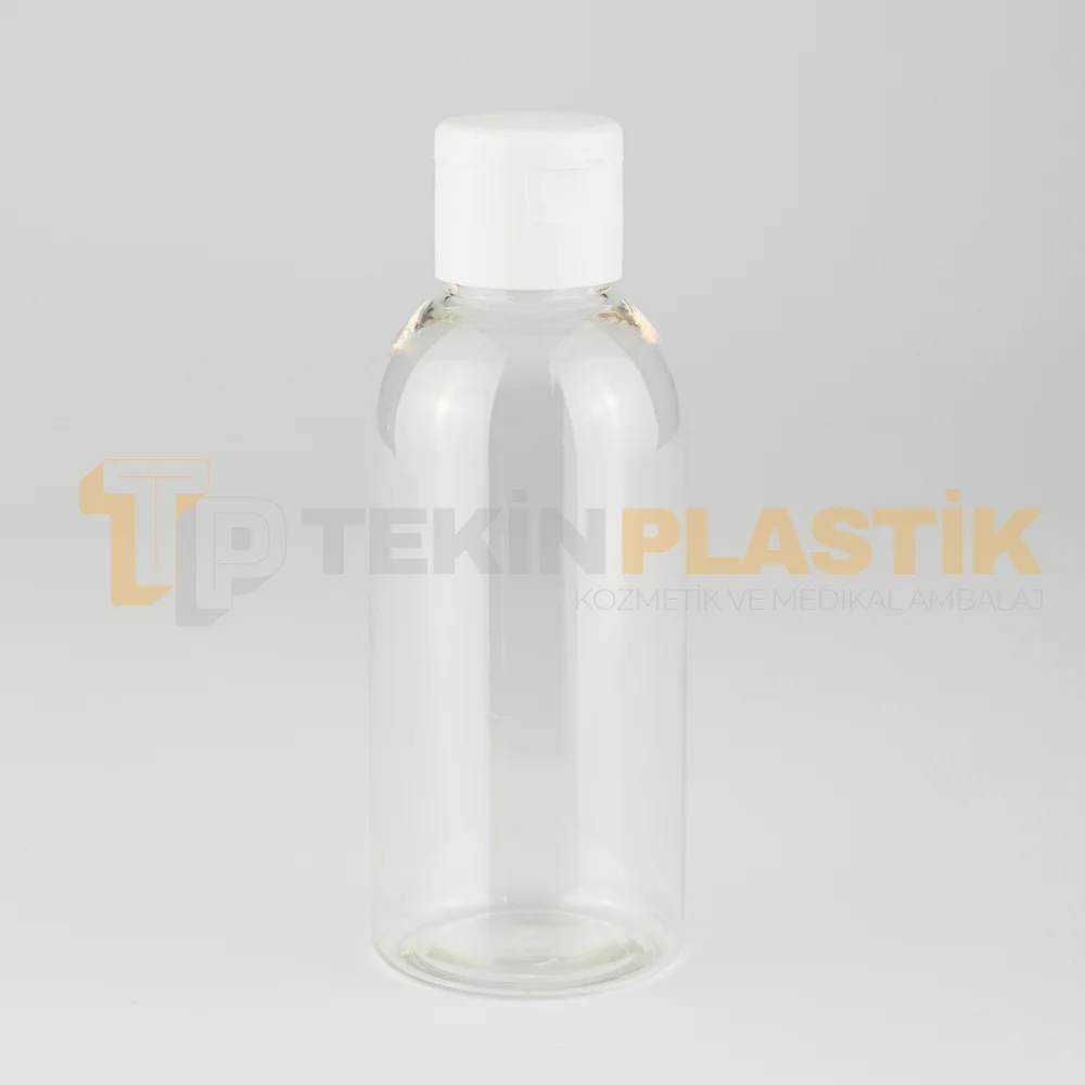 100 ML Tombul Pet Şişe Toptan Beyaz Açmalı Fliptop Kapaklı