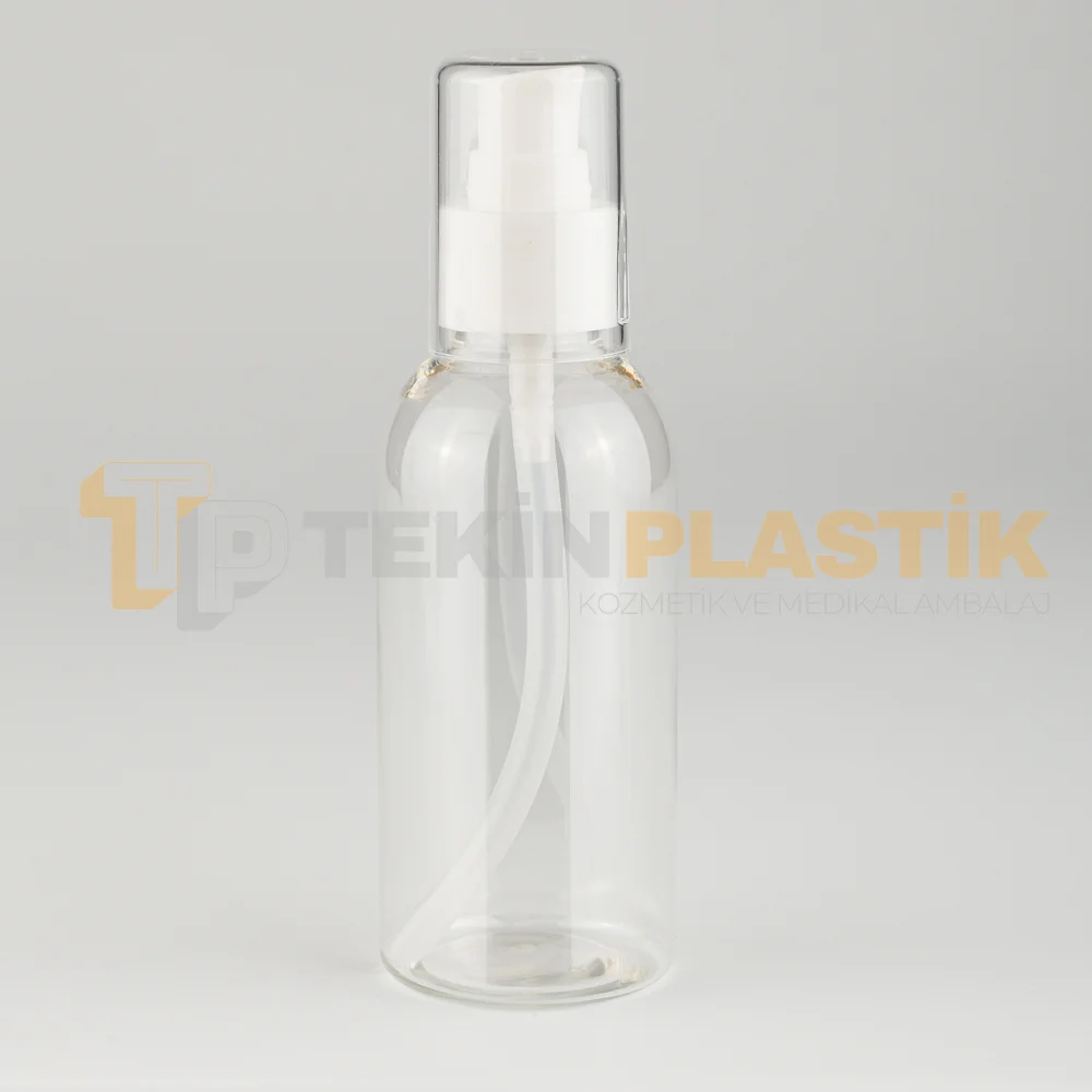 100 ML Tombul Pet Şişe Beyaz Losyon Pompalı Kristal