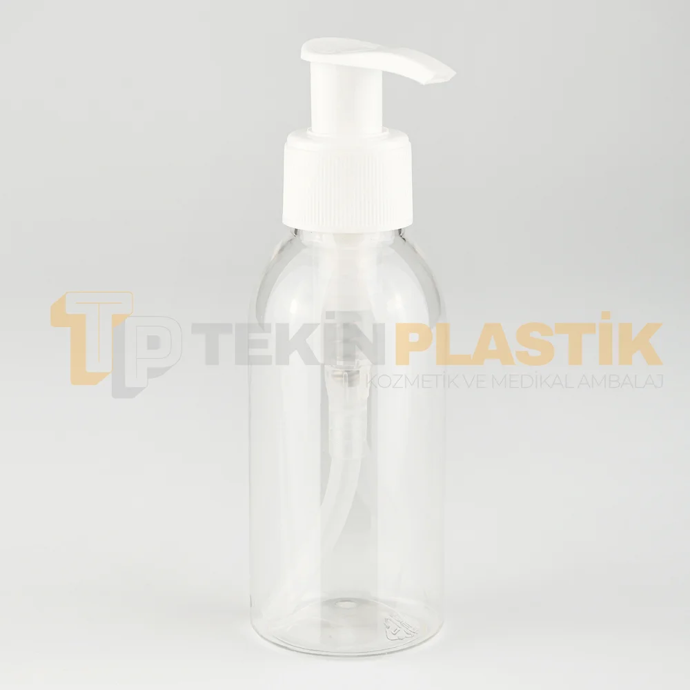 100 ML Pet Şişe Tombul Beyaz Sıvı Sabun Pompalı