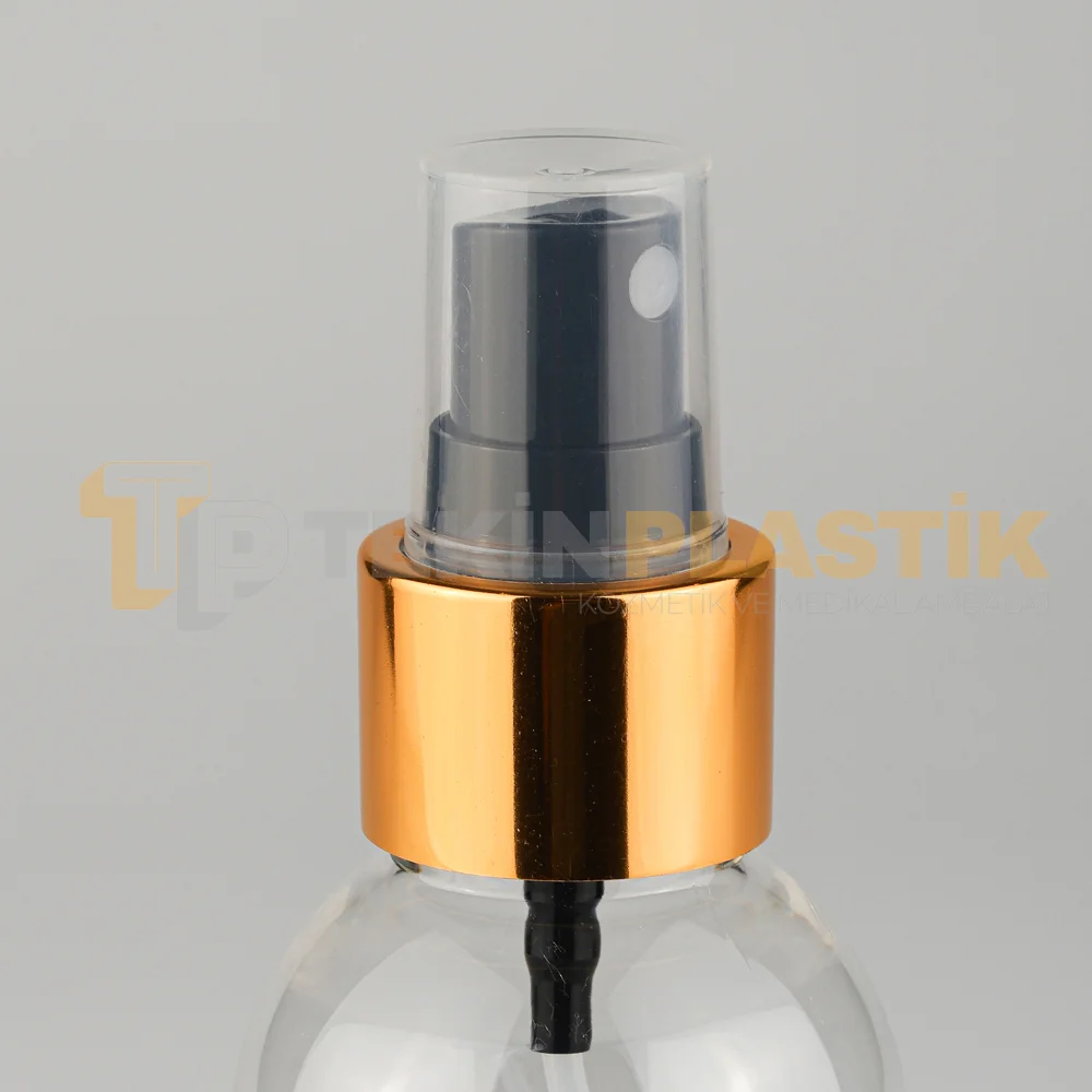 Pet Şişe Tombul 100 ML Plastik Şişe Gold Siyah Parmak Spreyli Pet Şişe Tombul 100 ML Plastik Şişe Gold Siyah Parmak Spreyli