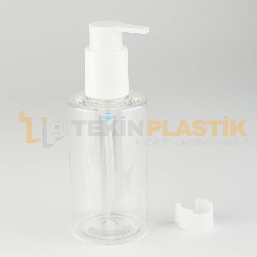 200 ML Şeffaf Toptan Boş Plastik Şişe Beyaz Neutrogena Pompalı