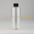 250 ML Şeffaf Toptan Boş Plastik Şişe Contalı Düz Siyah Kapaklı