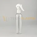 250 ML Şeffaf Boston Model Boş Plastik Şişe Beyaz Mini Trigerli	