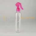 250 ML Şeffaf Boston Model Boş Plastik Şişe Pembe Mini Trigerli	