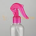 250 ML Şeffaf Boston Model Boş Plastik Şişe Pembe Mini Trigerli	