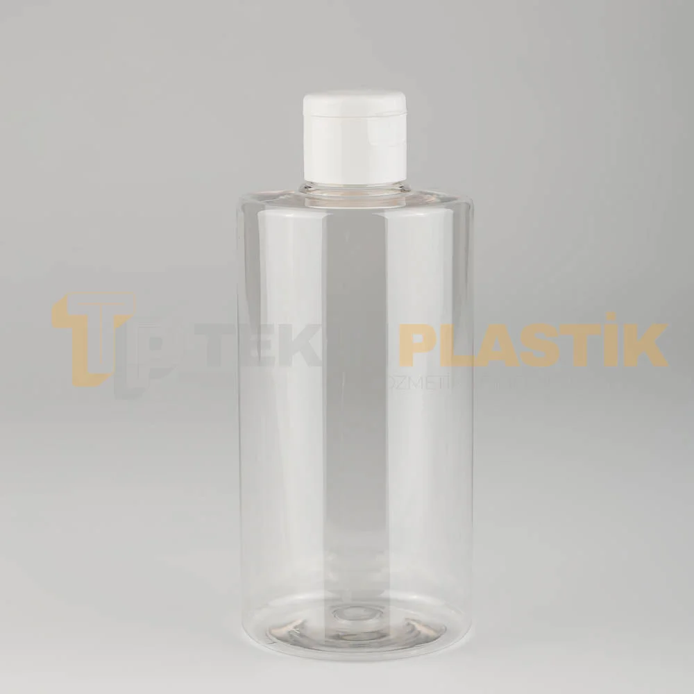 340 ML Şeffaf Toptan Boş Plastik Şişe Beyaz Fliptop Kapaklı Şampuan Kapaklı