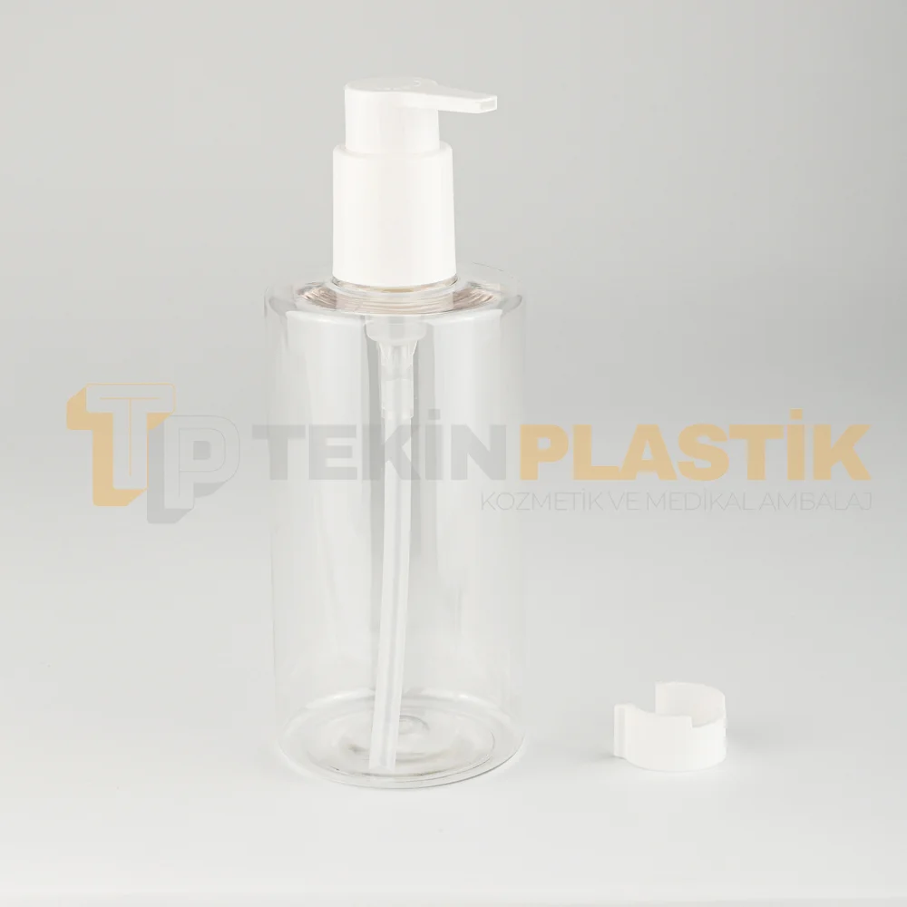 340 ML Şeffaf Toptan Boş Plastik Şişe Beyaz Neutrogena Pompa