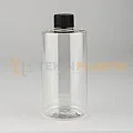 340 ML Şeffaf Toptan Boş Plastik Şişe Contalı Siyah Düz Kapaklı