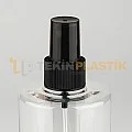 340 ML Şeffaf Toptan Boş Plastik Şişe Siyah Parmak Spreyli