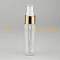 50 ML Şeffaf Toptan Boş Plastik Şişe Kaplamalı Gold Beyaz Parmak Spreyli