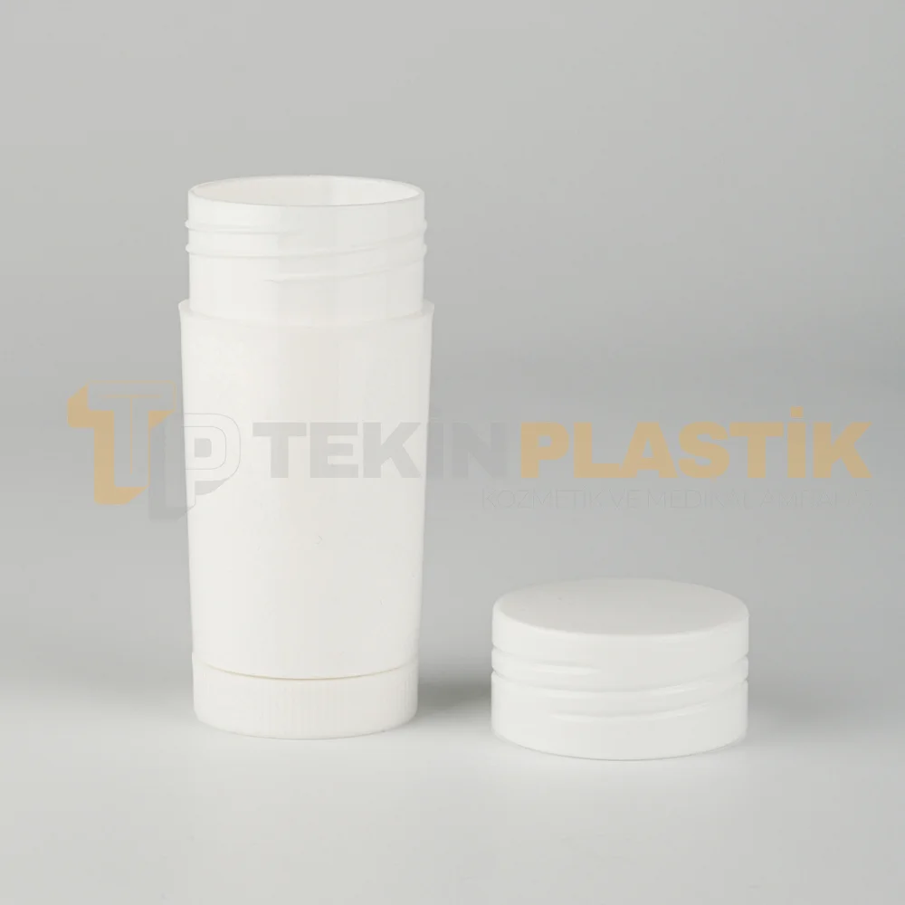 50 ML Plastik Stick Ambalajı Beyaz Renk Alttan Çevirmeli Model 50 ML Plastik Stick Ambalajı Beyaz Renk Alttan Çevirmeli Model