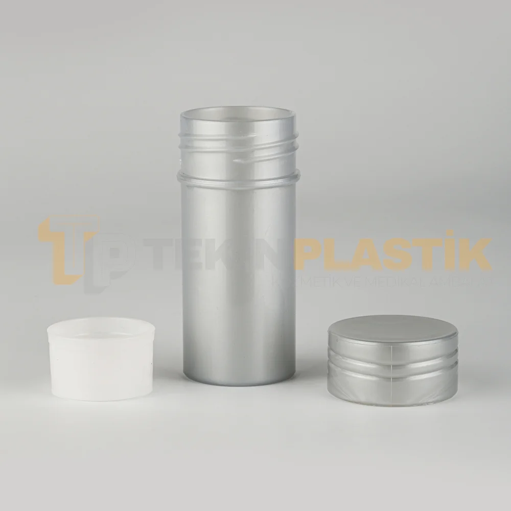 50 ML Plastik Stick Ambalajı Gri Renk Alttan İtmeli Model 50 ML Plastik Stick Ambalajı Gri Renk Alttan İtmeli Model
