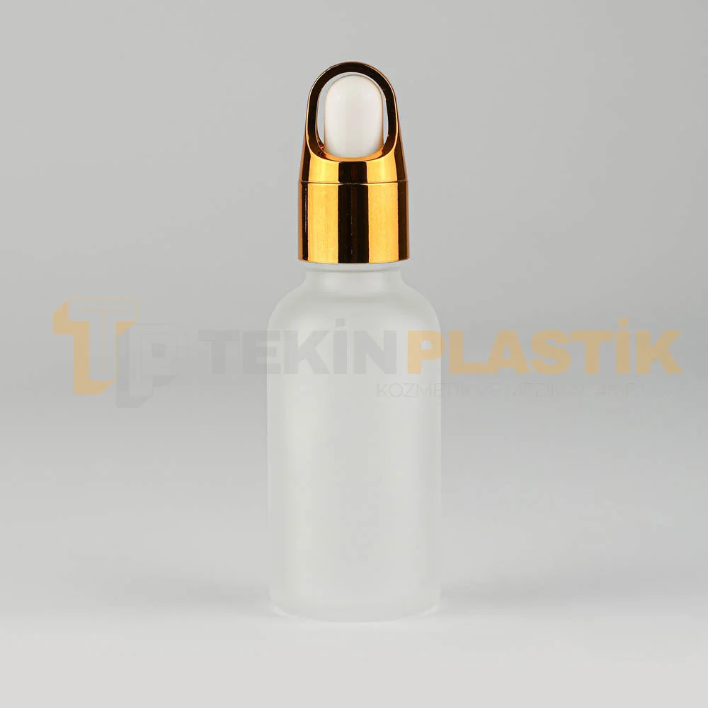 30 ML Toptan Buzlu Model Cam Dropper Şişe Metal Gold Kelebek Damlalık Takım