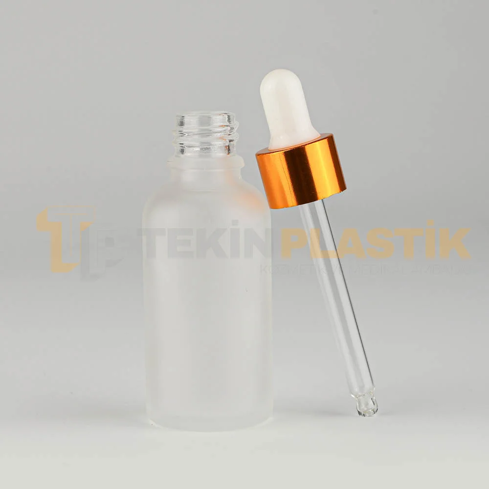 30 ML Toptan Buzlu Model Cam Dropper Şişe Metal Gold Beyaz Damlalık Takım 30 ML Toptan Buzlu Model Cam Dropper Şişe Metal Gold Beyaz Damlalık Takım