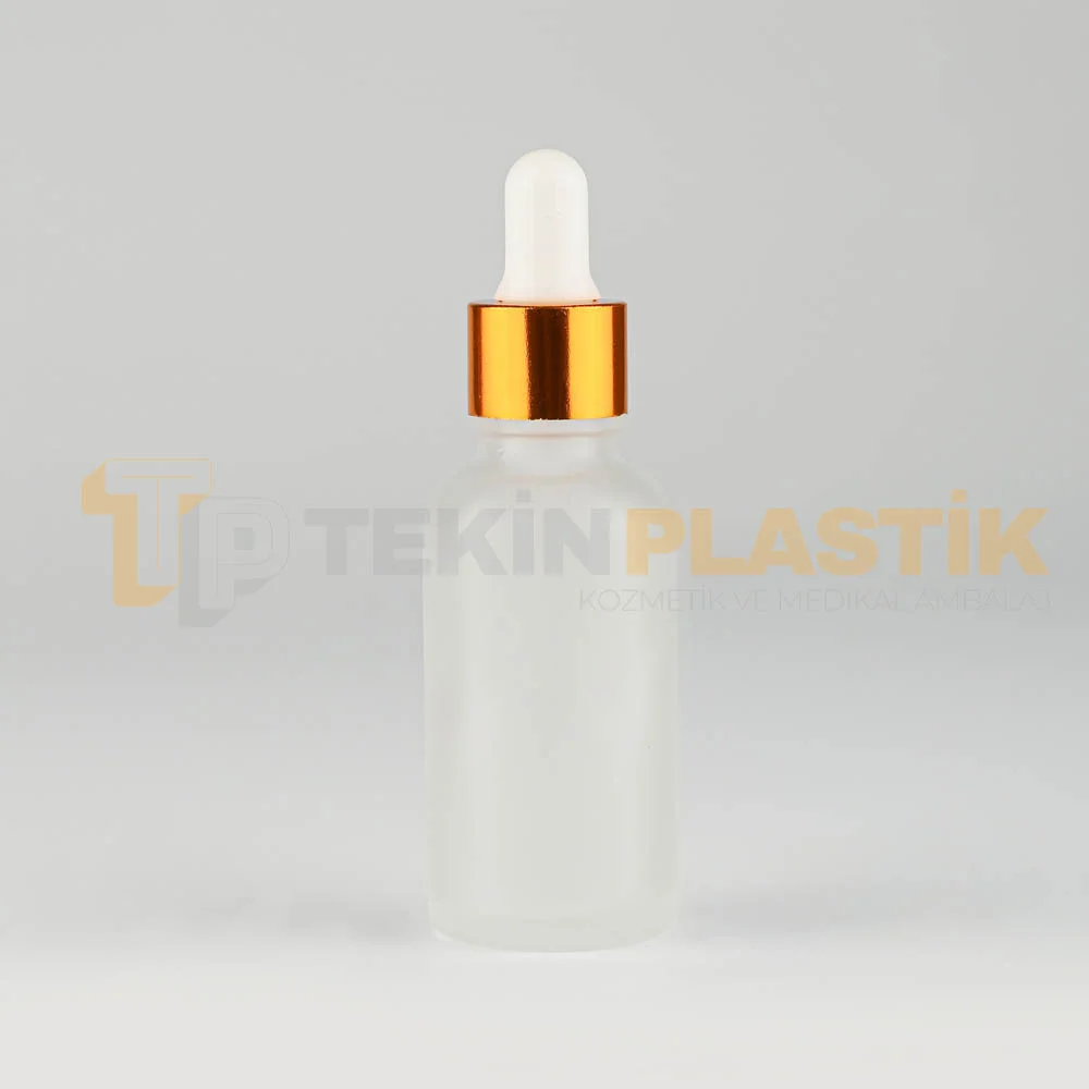 30 ML Toptan Buzlu Model Cam Dropper Şişe Metal Gold Beyaz Damlalık Takım 30 ML Toptan Buzlu Model Cam Dropper Şişe Metal Gold Beyaz Damlalık Takım