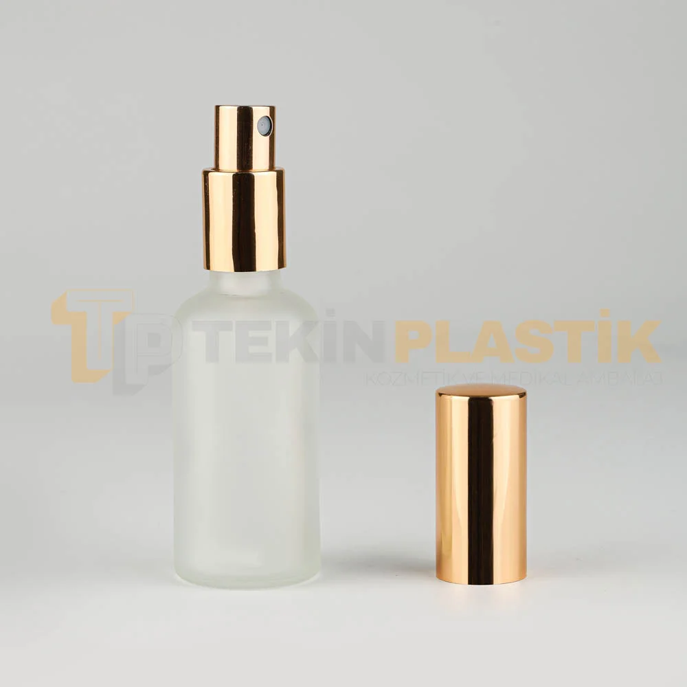 30 ML Toptan Buzlu Model Cam Dropper Şişe Metal Gold Sprey Takım
