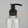 250 ML Şeffaf Boston Model Boş Plastik Şişe Siyah Sıvı Sabun Pompalı