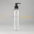 250 ML Şeffaf Boston Model Boş Plastik Şişe Siyah Sıvı Sabun Pompalı