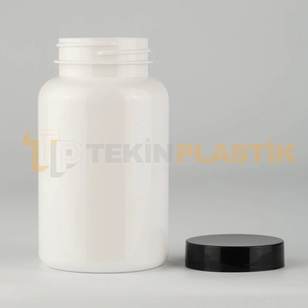 45 Ağız 250 ML Beyaz Renk Plastik Tablet Kapsül İlaç Şişesi Contalı Siyah Düz Kapaklı 45 Ağız 250 ML Beyaz Renk Plastik Tablet Kapsül İlaç Şişesi Contalı Siyah Düz Kapaklı