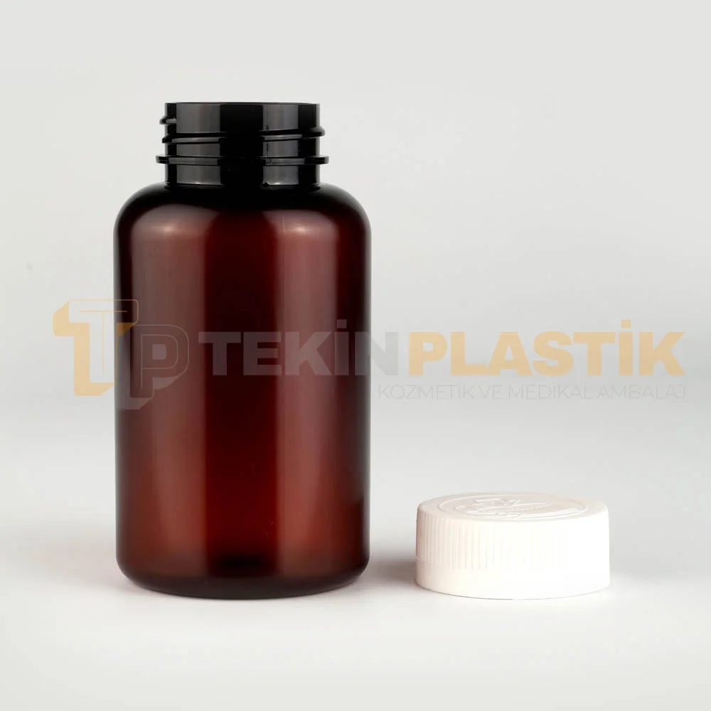 38 Ağız 250 ML Buzlu Amber Renk Plastik Tablet Kapsül İlaç Şişesi Beyaz Çocuk Emniyet Kapaklı 38 Ağız 250 ML Buzlu Amber Renk Plastik Tablet Kapsül İlaç Şişesi Beyaz Çocuk Emniyet Kapaklı