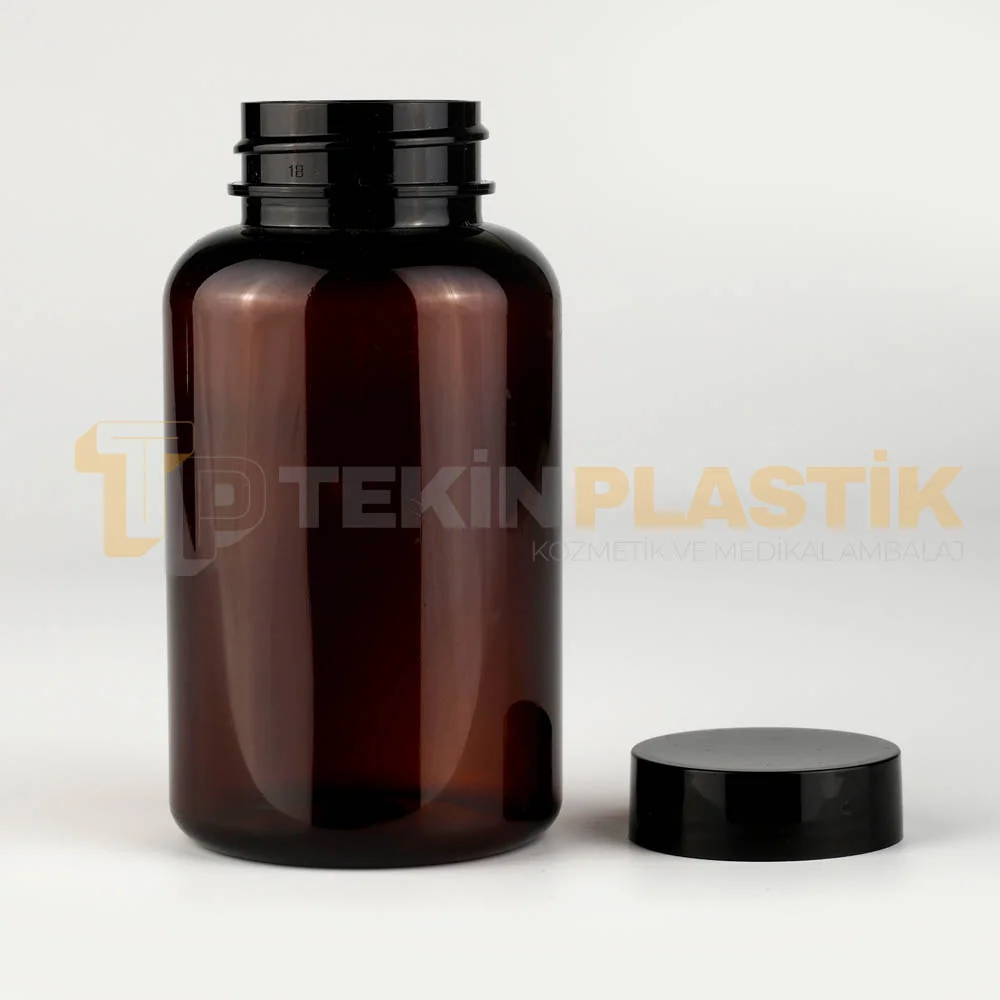 38 Ağız 250 ML Amber Renk Plastik Tablet Kapsül İlaç Şişesi Contalı Siyah Düz Kapaklı 38 Ağız 250 ML Amber Renk Plastik Tablet Kapsül İlaç Şişesi Contalı Siyah Düz Kapaklı