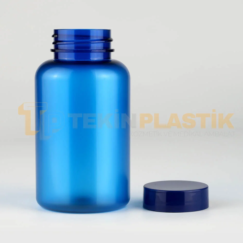 38 Ağız 250 ML Buzlu Mavi Renk Plastik Tablet Kapsül İlaç Şişesi Contalı Lacivert Düz Kapaklı 38 Ağız 250 ML Buzlu Mavi Renk Plastik Tablet Kapsül İlaç Şişesi Contalı Lacivert Düz Kapaklı