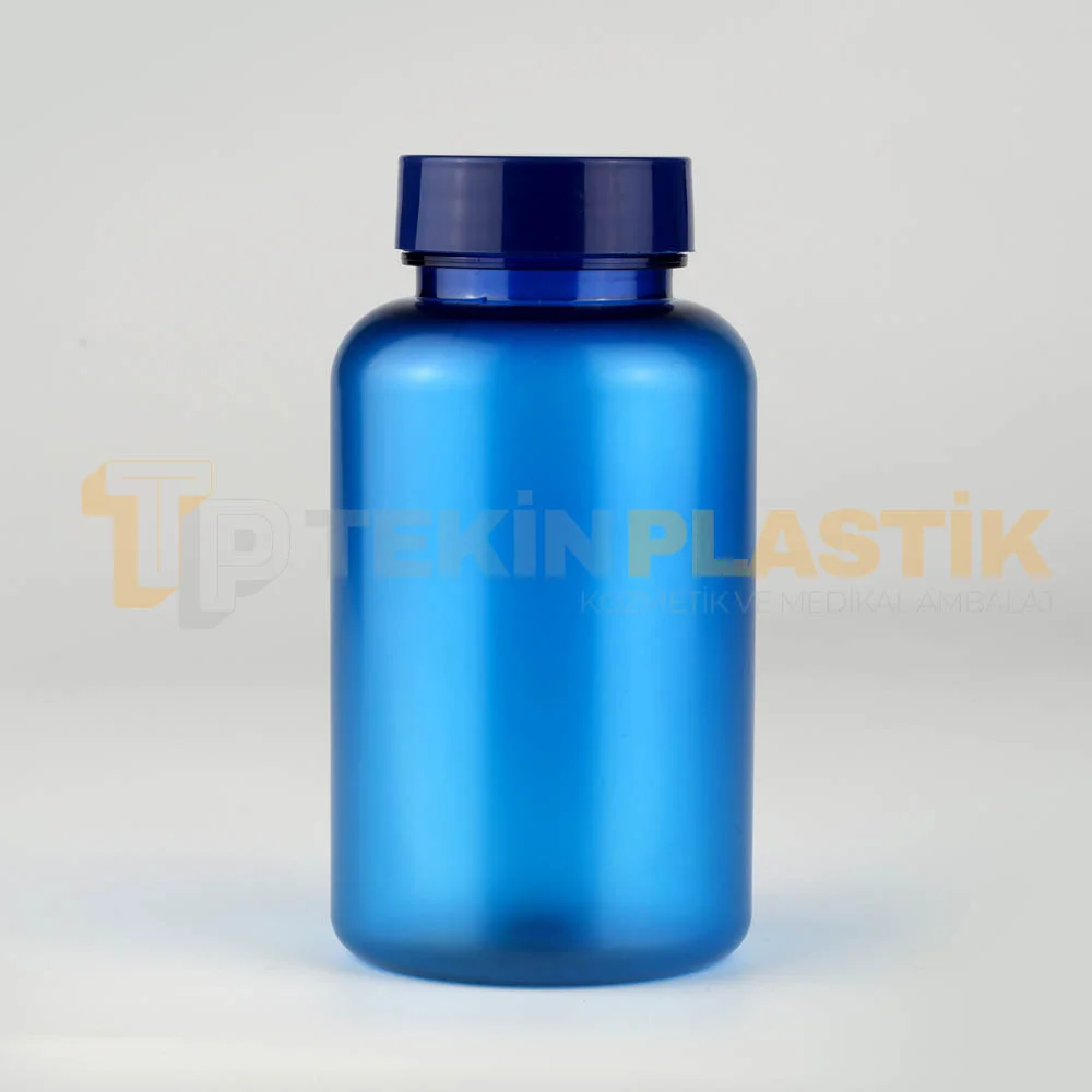 38 Ağız 250 ML Buzlu Mavi Renk Plastik Tablet Kapsül İlaç Şişesi Contalı Lacivert Düz Kapaklı 38 Ağız 250 ML Buzlu Mavi Renk Plastik Tablet Kapsül İlaç Şişesi Contalı Lacivert Düz Kapaklı