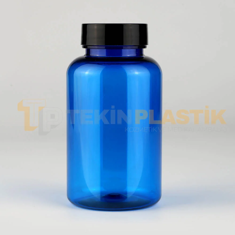 38 Ağız 250 ML Mavi Renk Plastik Tablet Kapsül İlaç Şişesi Contalı Siyah Düz Kapaklı 38 Ağız 250 ML Mavi Renk Plastik Tablet Kapsül İlaç Şişesi Contalı Siyah Düz Kapaklı