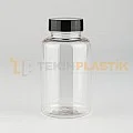 38 Ağız 250 ML Şeffaf Plastik Tablet Kapsül İlaç Şişesi Contalı Siyah Düz Kapaklı 38 Ağız 250 ML Şeffaf Plastik Tablet Kapsül İlaç Şişesi Contalı Siyah Düz Kapaklı