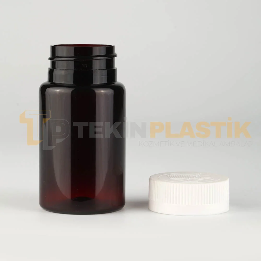 38 Ağız 100 ML Amber Renk Plastik Tablet Kapsül İlaç Şişesi Beyaz Çocuk Emniyet Kapaklı 38 Ağız 100 ML Amber Renk Plastik Tablet Kapsül İlaç Şişesi Beyaz Çocuk Emniyet Kapaklı