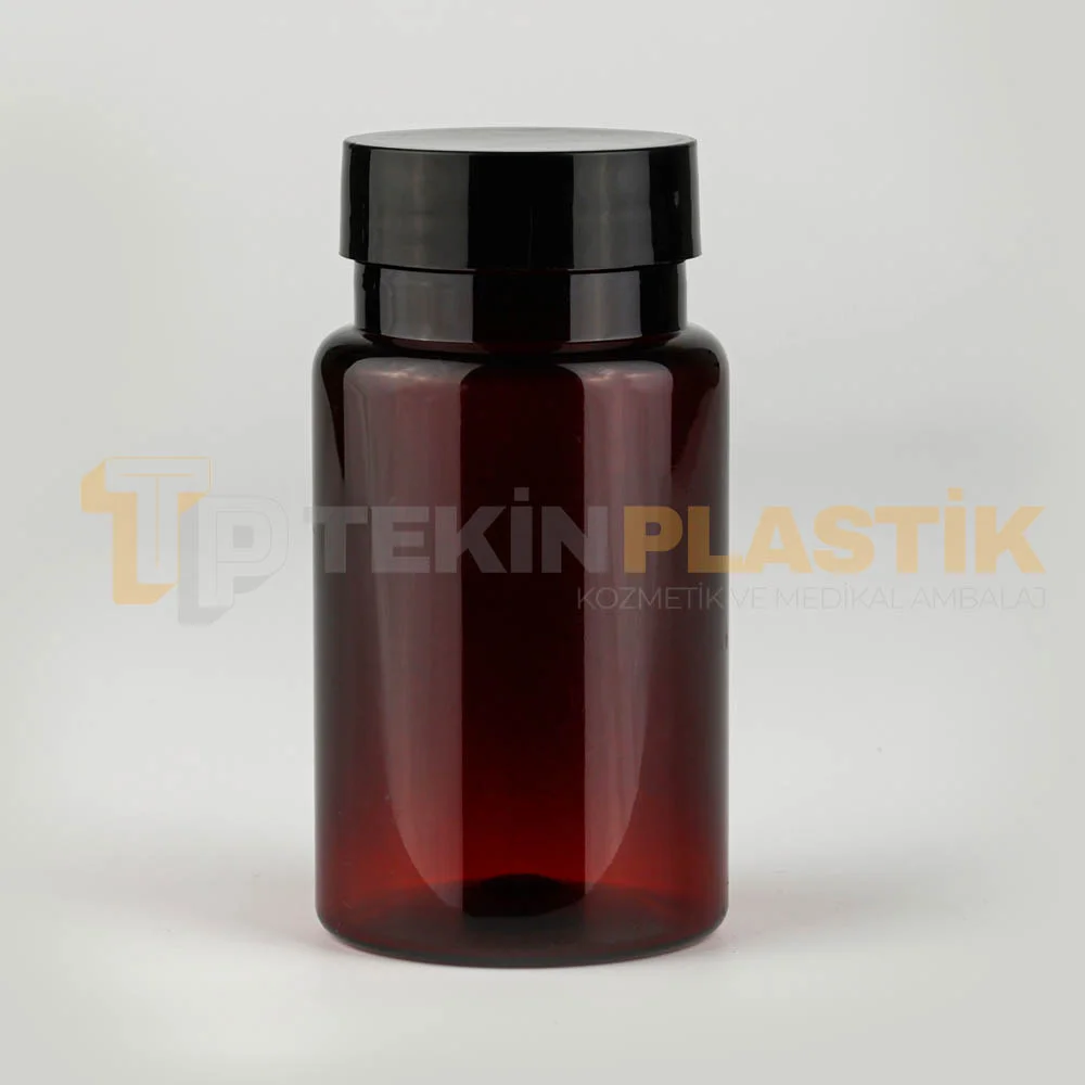 38 Ağız 100 ML Amber Renk Plastik Tablet Kapsül İlaç Şişesi Contalı Siyah Düz Kapaklı 38 Ağız 100 ML Amber Renk Plastik Tablet Kapsül İlaç Şişesi Contalı Siyah Düz Kapaklı