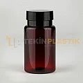 38 Ağız 100 ML Amber Renk Plastik Tablet Kapsül İlaç Şişesi Contalı Siyah Düz Kapaklı 38 Ağız 100 ML Amber Renk Plastik Tablet Kapsül İlaç Şişesi Contalı Siyah Düz Kapaklı